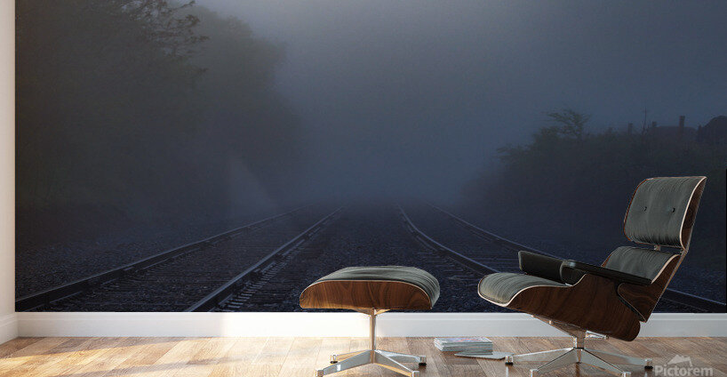 Early Morning Train Tracks Wall Murals
