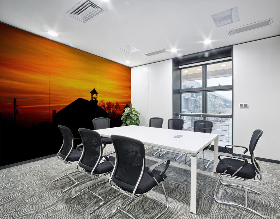 Sunset Church Wall Printing