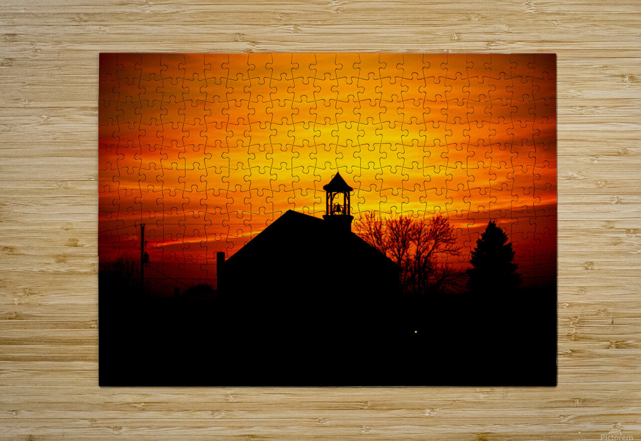Sunset Church Nativ Puzzle printing